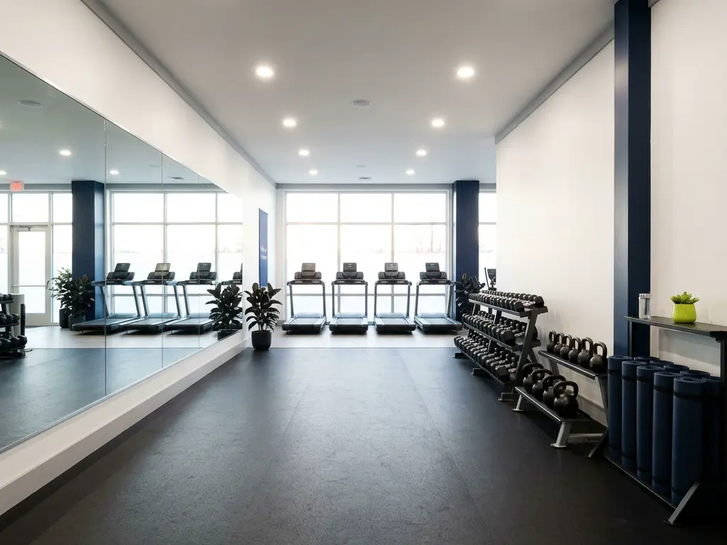 Fitness studio cleaning: Gyms, yoga and pilates studios, boxing and dance studios: equipment, mats, mirrors, locker rooms and showers.